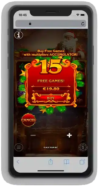 Option to buy free games in Royal Xmass 2 mobile version.n